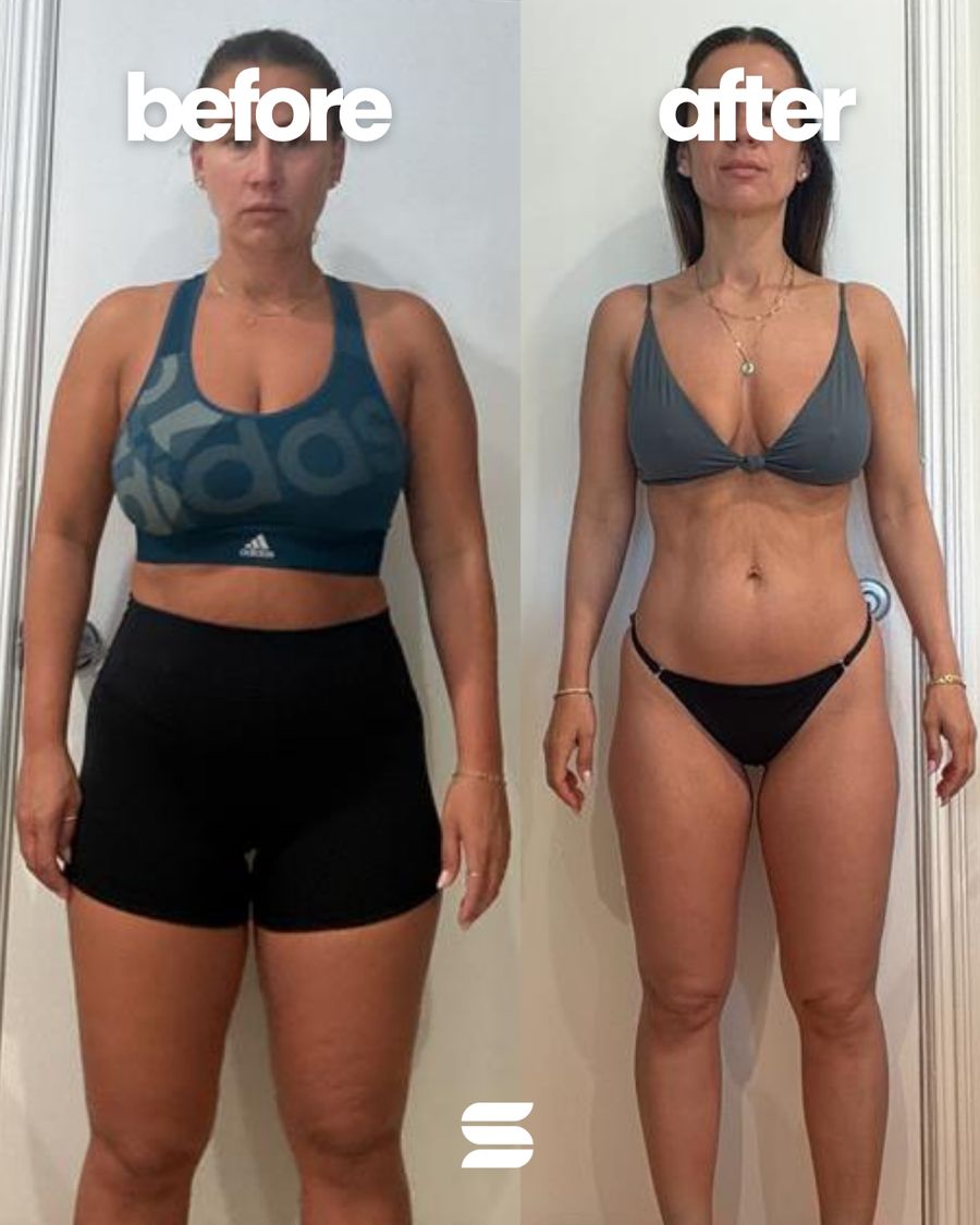SWEATNGLOW client before and after