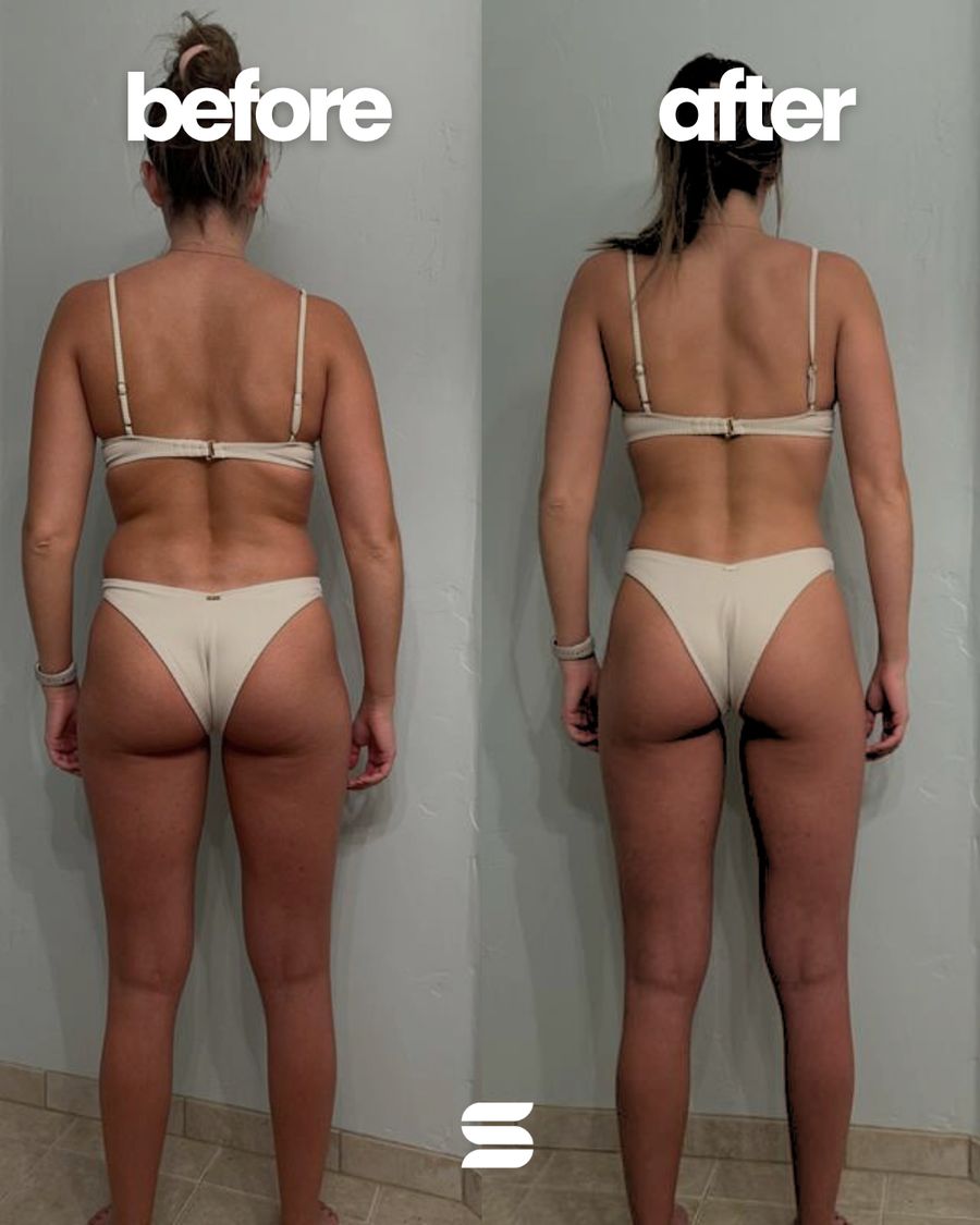 SWEATNGLOW client before and after