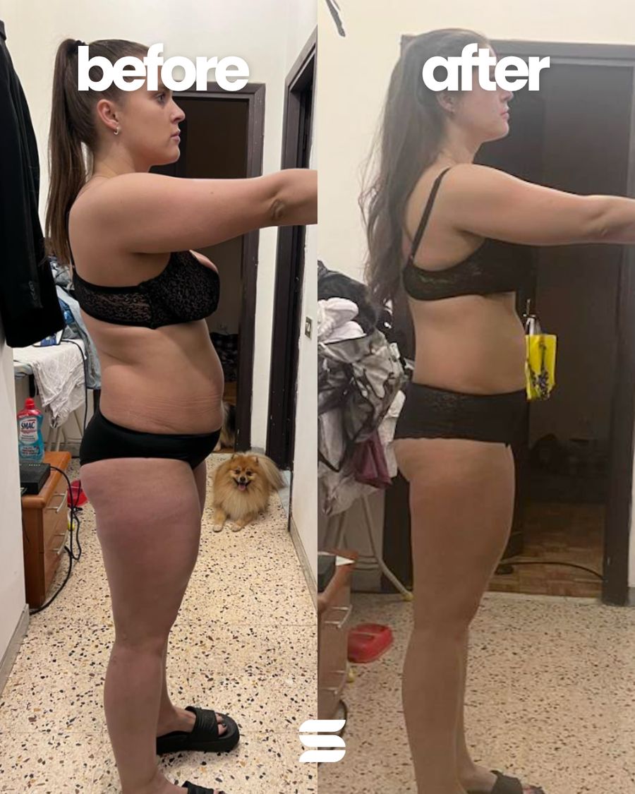 SWEATNGLOW client before and after — results vary