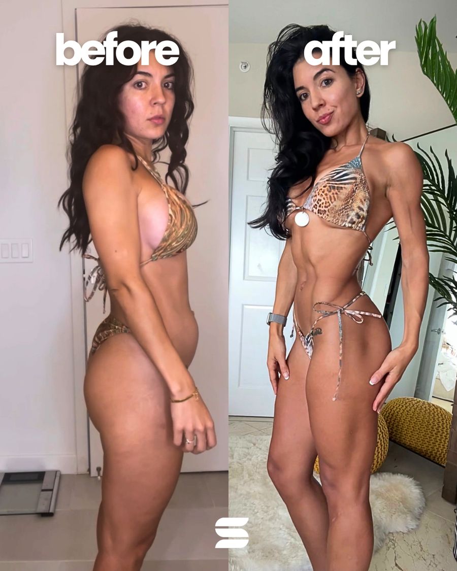 SWEATNGLOW client before and after transformation