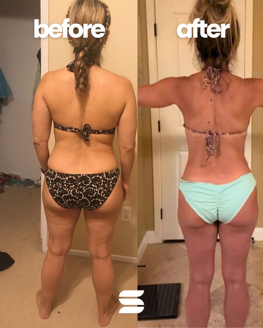 SWEATNGLOW client before and after transformation
