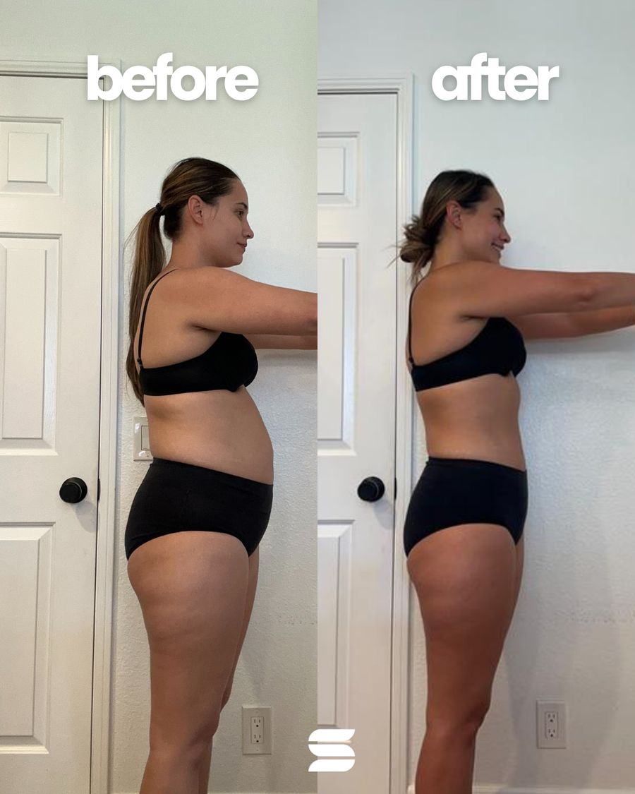 SWEATNGLOW client before and after transformation