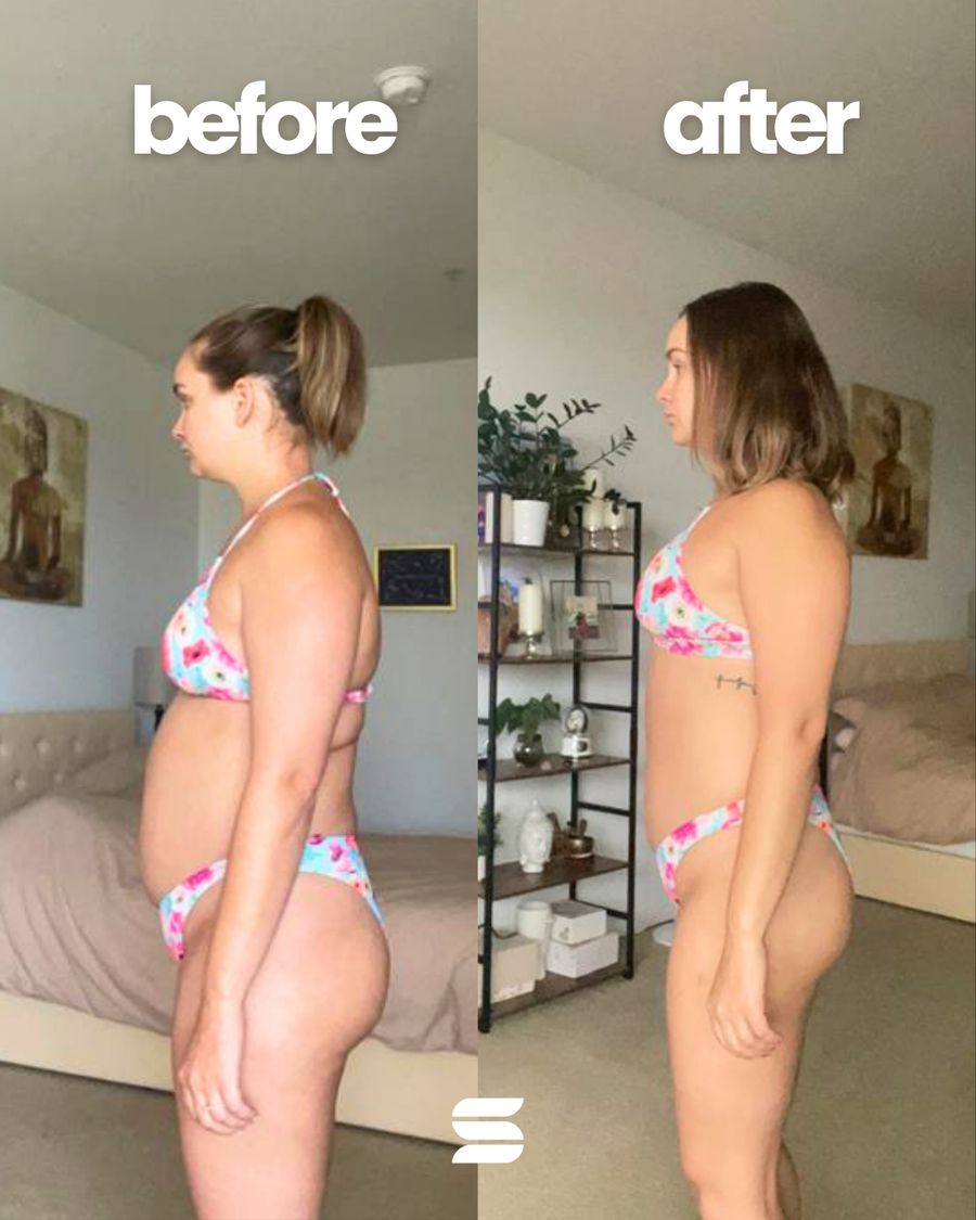SWEATNGLOW client before and after — results vary