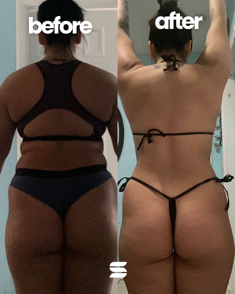 SWEATNGLOW client before and after transformation