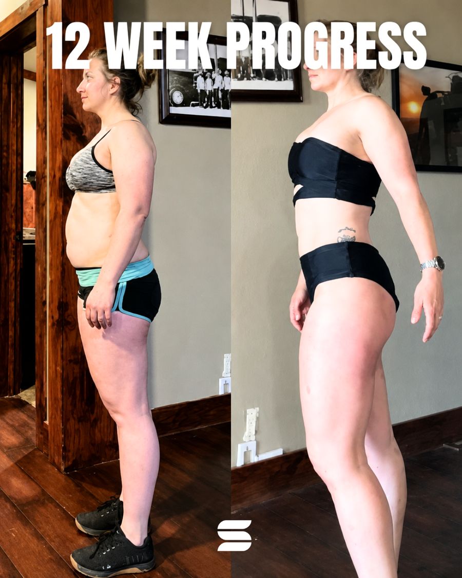 SWEATNGLOW client before and after — results vary