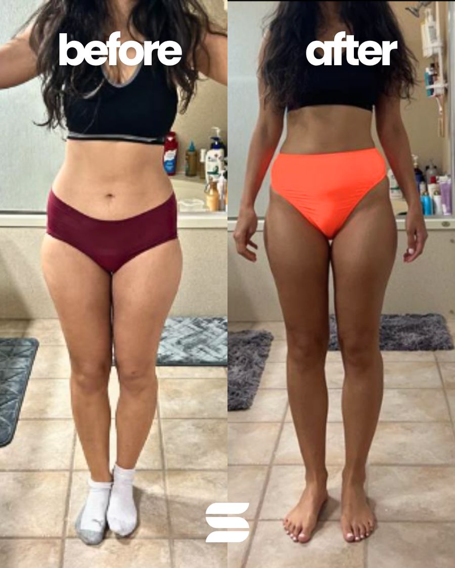 SWEATNGLOW client before and after transformation