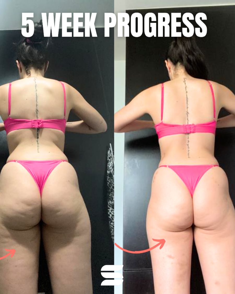 SWEATNGLOW client before and after transformation