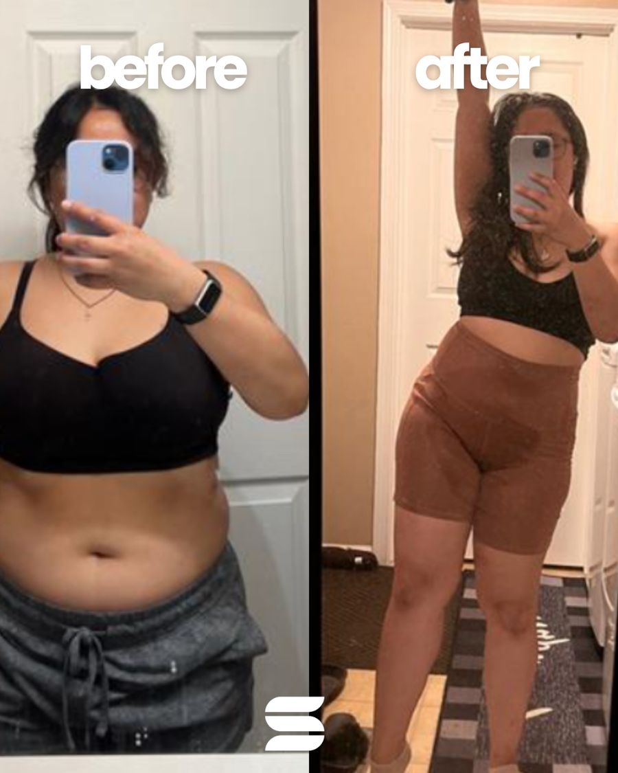 SWEATNGLOW client before and after transformation
