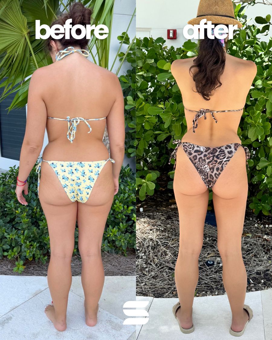 SWEATNGLOW client before and after transformation