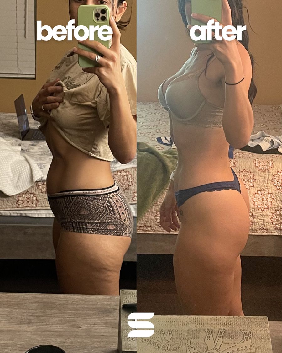 SWEATNGLOW client before and after — results vary