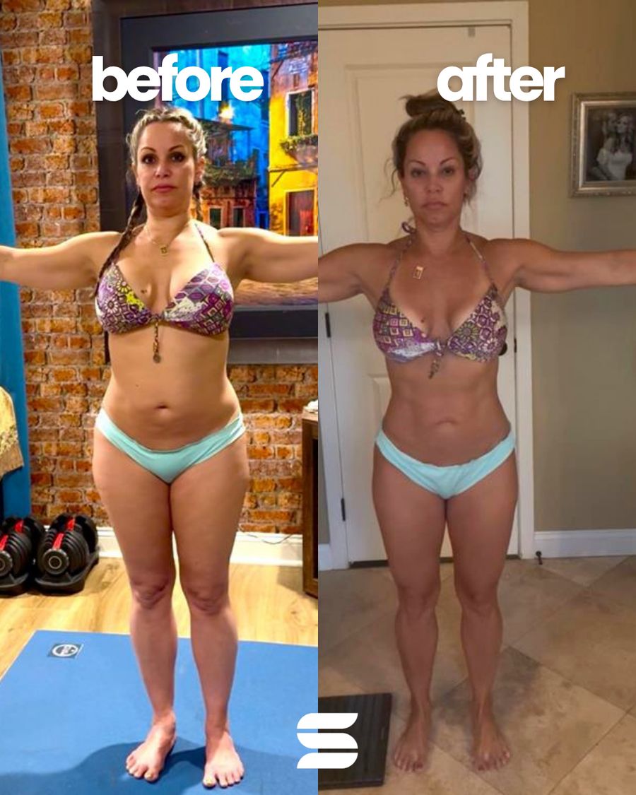 SWEATNGLOW client before and after transformation