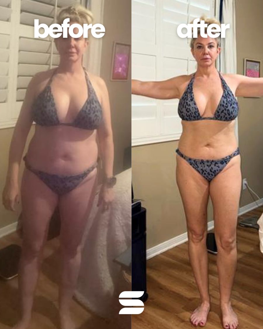 SWEATNGLOW client before and after transformation