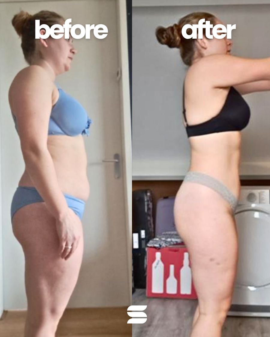 SWEATNGLOW client before and after transformation